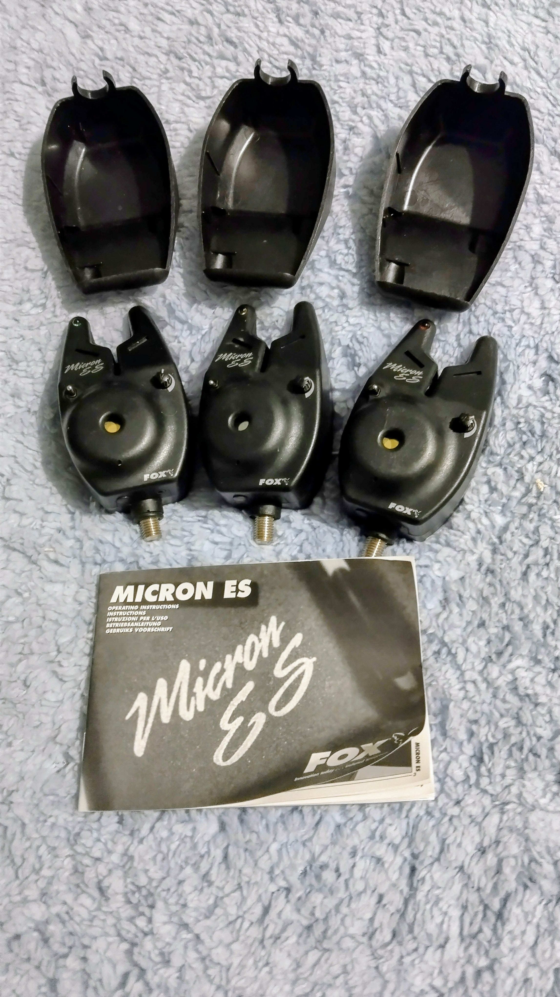 Fox Micron ES Bite Alarms x3 - Immaculate Barely Used Condition - Carp Fishing