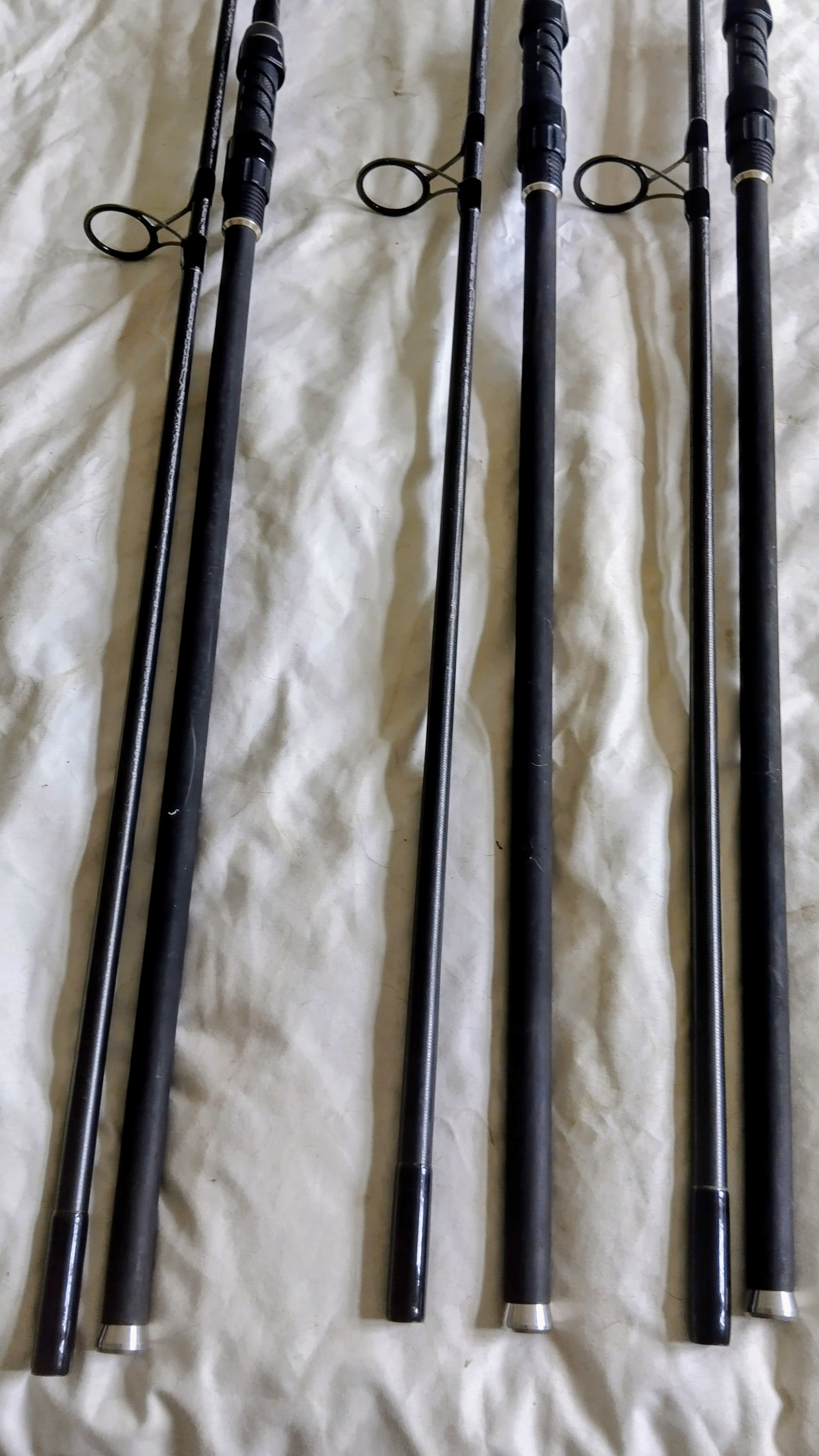 3x Greys GT5 50 Carp Rods 12ft 3lb - 50mm Butt Rings with Original Bags
