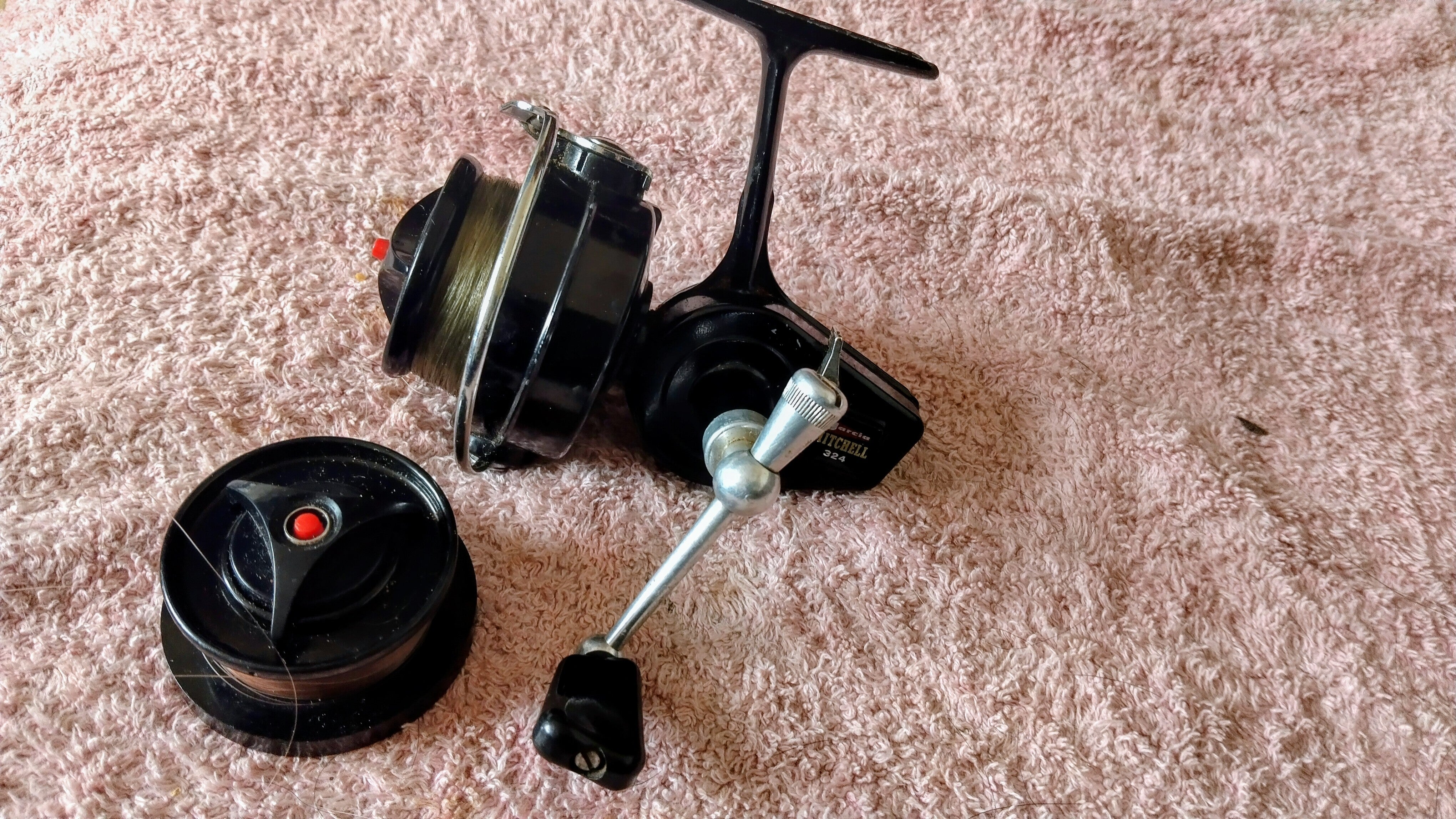 Vintage Garcia Mitchell 324 Spinning Reel + Spare Spool Classic Fishing Tackle