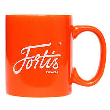 Fortis 'See Deeper' Ceramic Angling Mug - Black Orange Green Tea Coffee Cup