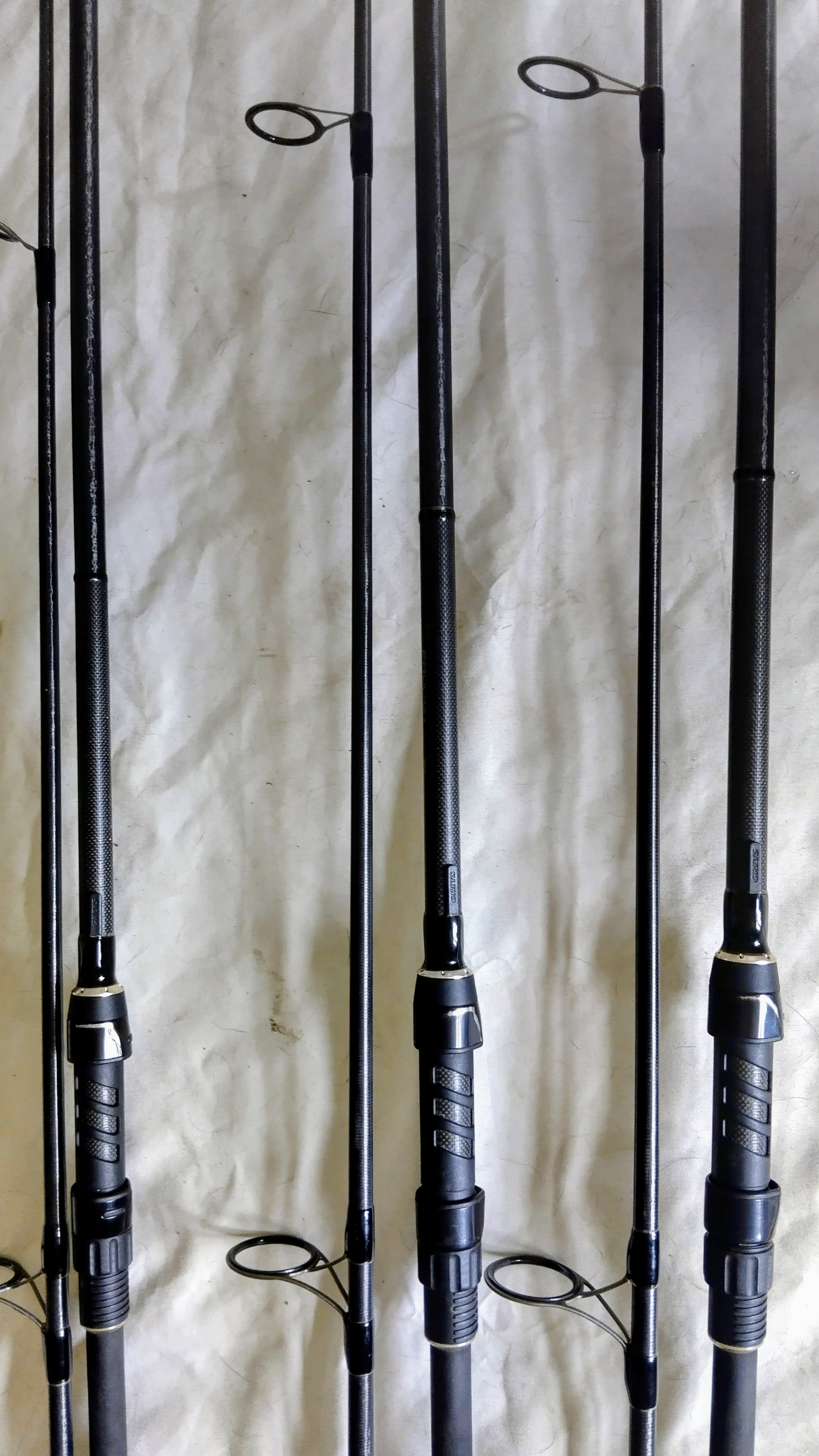3x Greys GT5 50 Carp Rods 12ft 3lb - 50mm Butt Rings with Original Bags