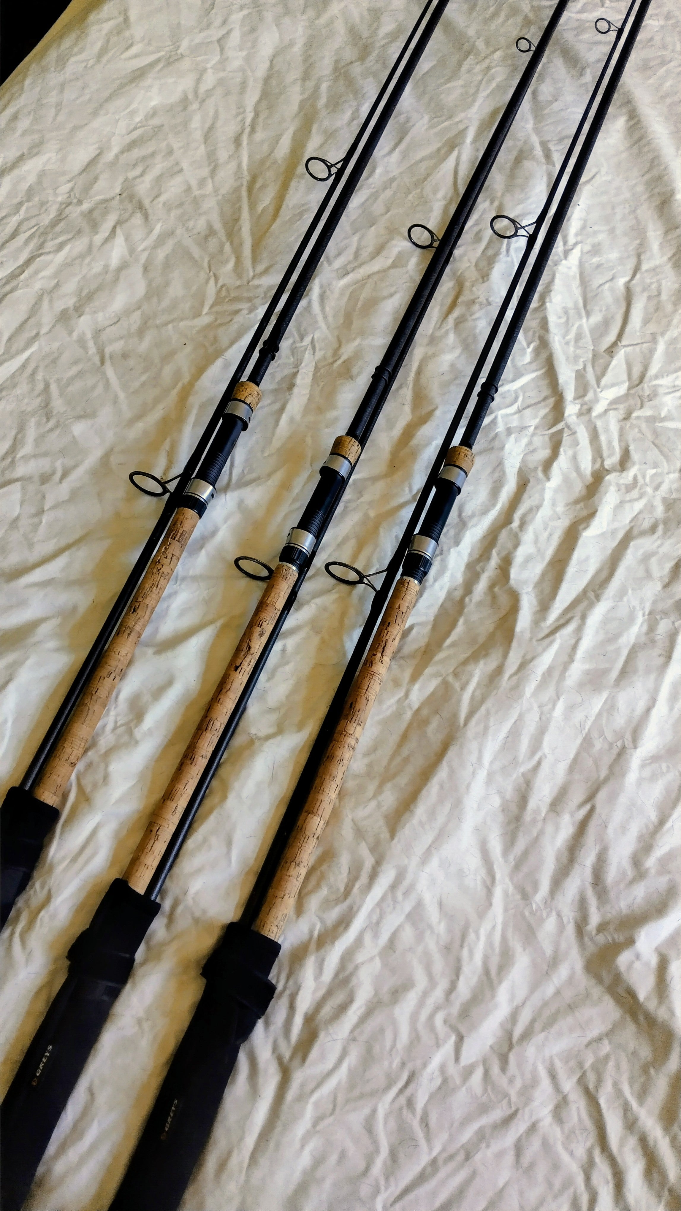 Greys AirCurve 12ft 3.25lb Cork Handled Carp Rods x3  - VGC