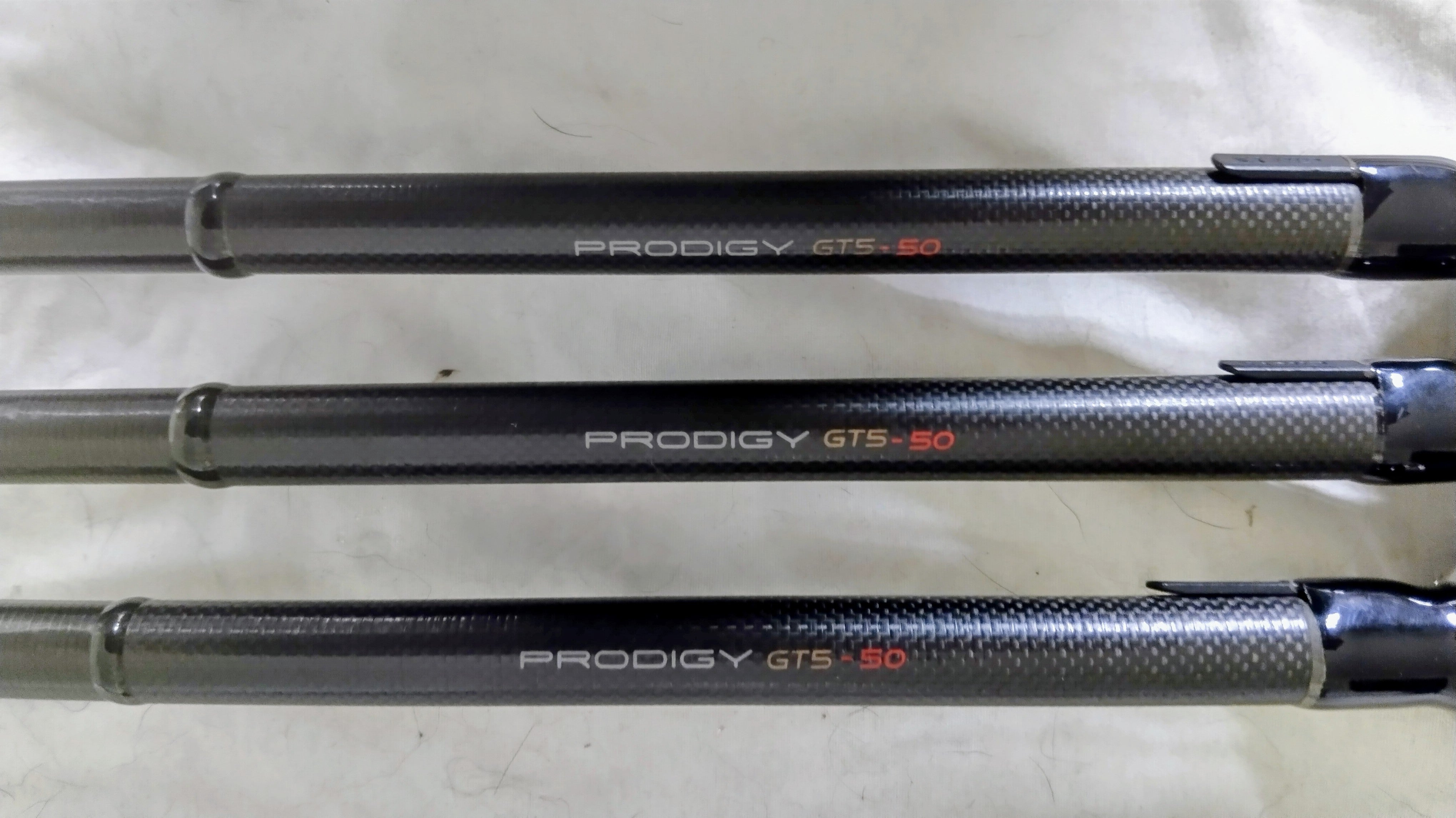 3x Greys GT5 50 Carp Rods 12ft 3lb - 50mm Butt Rings with Original Bags