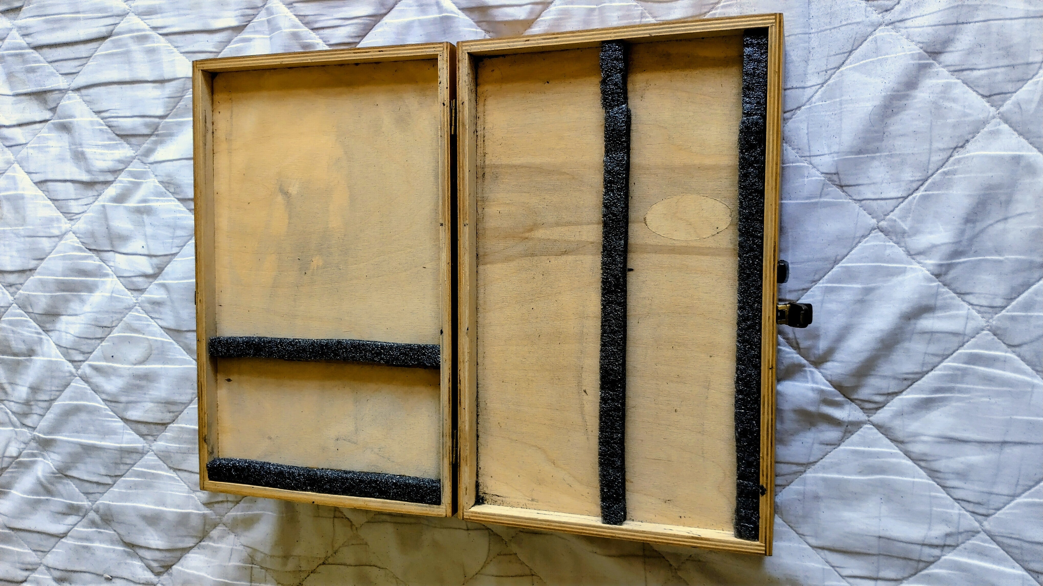 Traditional Wooden Fishing Tackle & Float Box | Vintage 2 Section Storage