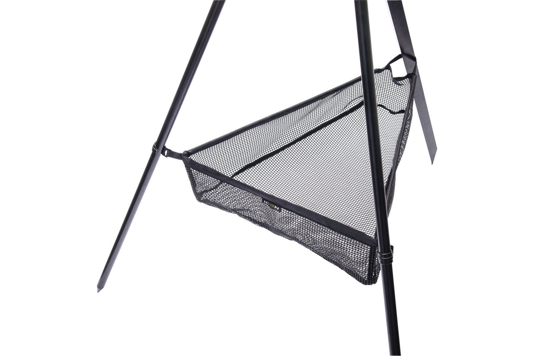 Leeda Icon Tripod Net & Sling | Sea Fishing Rod Rest Mesh Bag | Black | Round Legs