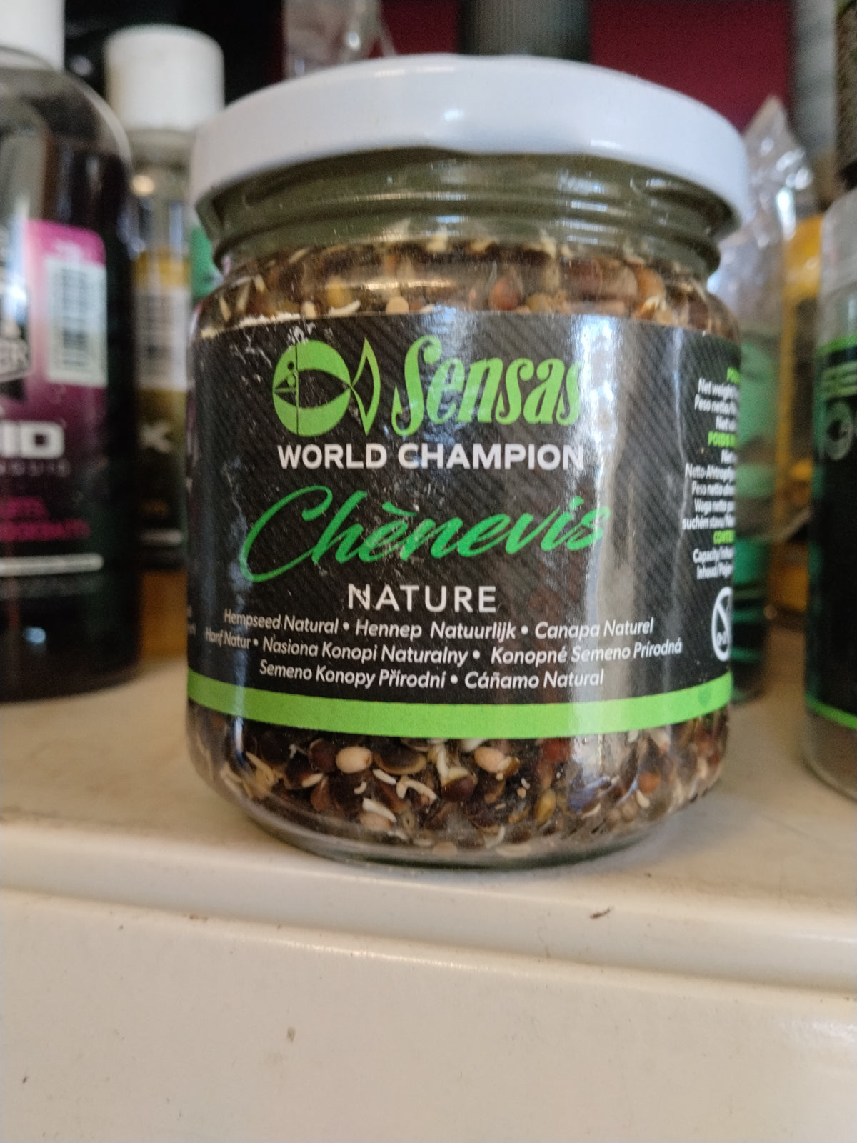 Sensas Cooked Particles - Hemp, Sweetcorn, Wheat - 212ml Jars