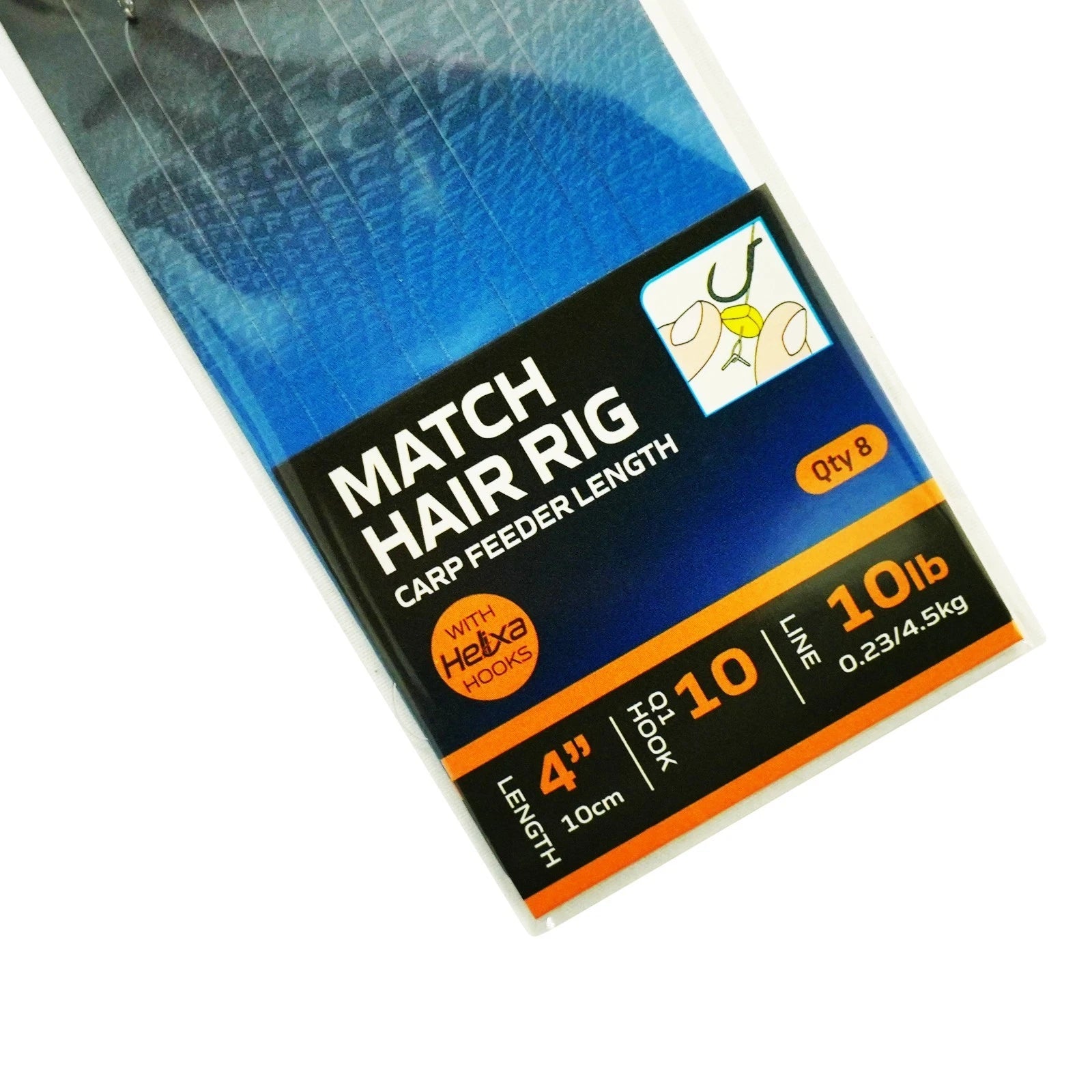 Feva Match Hair Rigs 4 inch Barbless Commercial Carp Feeder Method Wafter Hooks