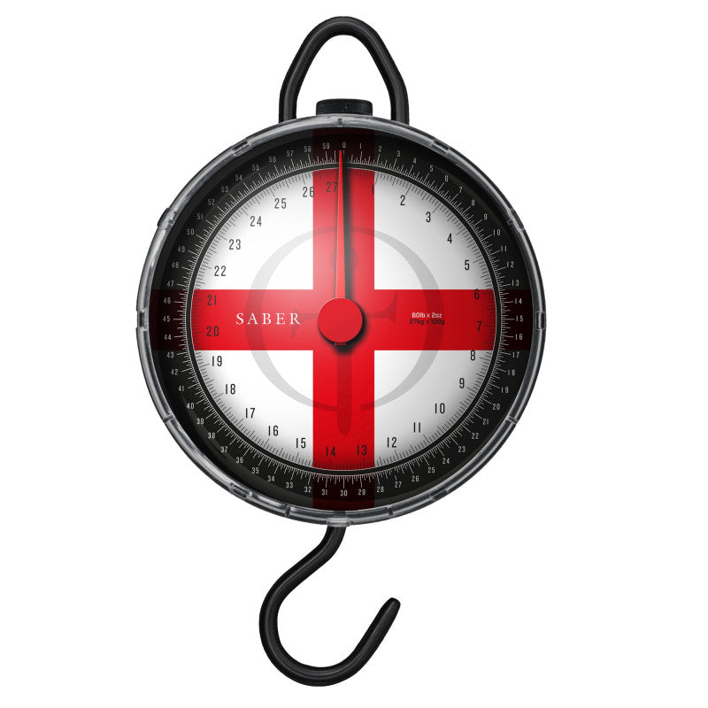 Saber Tackle 60lb Carp Fishing Scales - St George Cross Dial - 2oz Increments