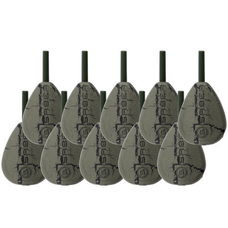 Saber Tackle Carp Fishing Leads - Pear, Flat Pear, Distance - Swivel & Inline