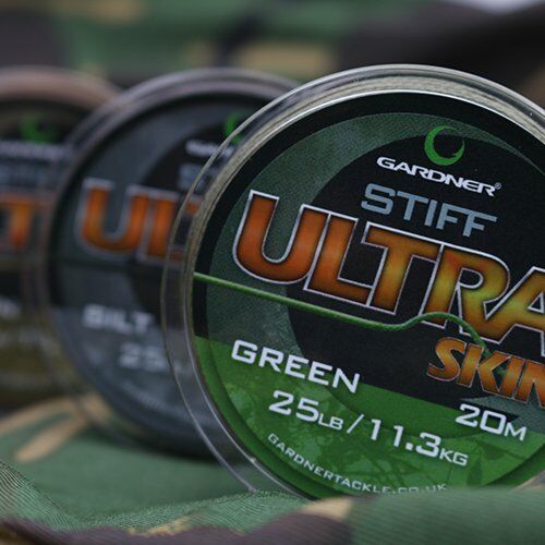 Gardner Tackle Stiff 25lb Ultra Skin hooklink - Available in Silt & Green